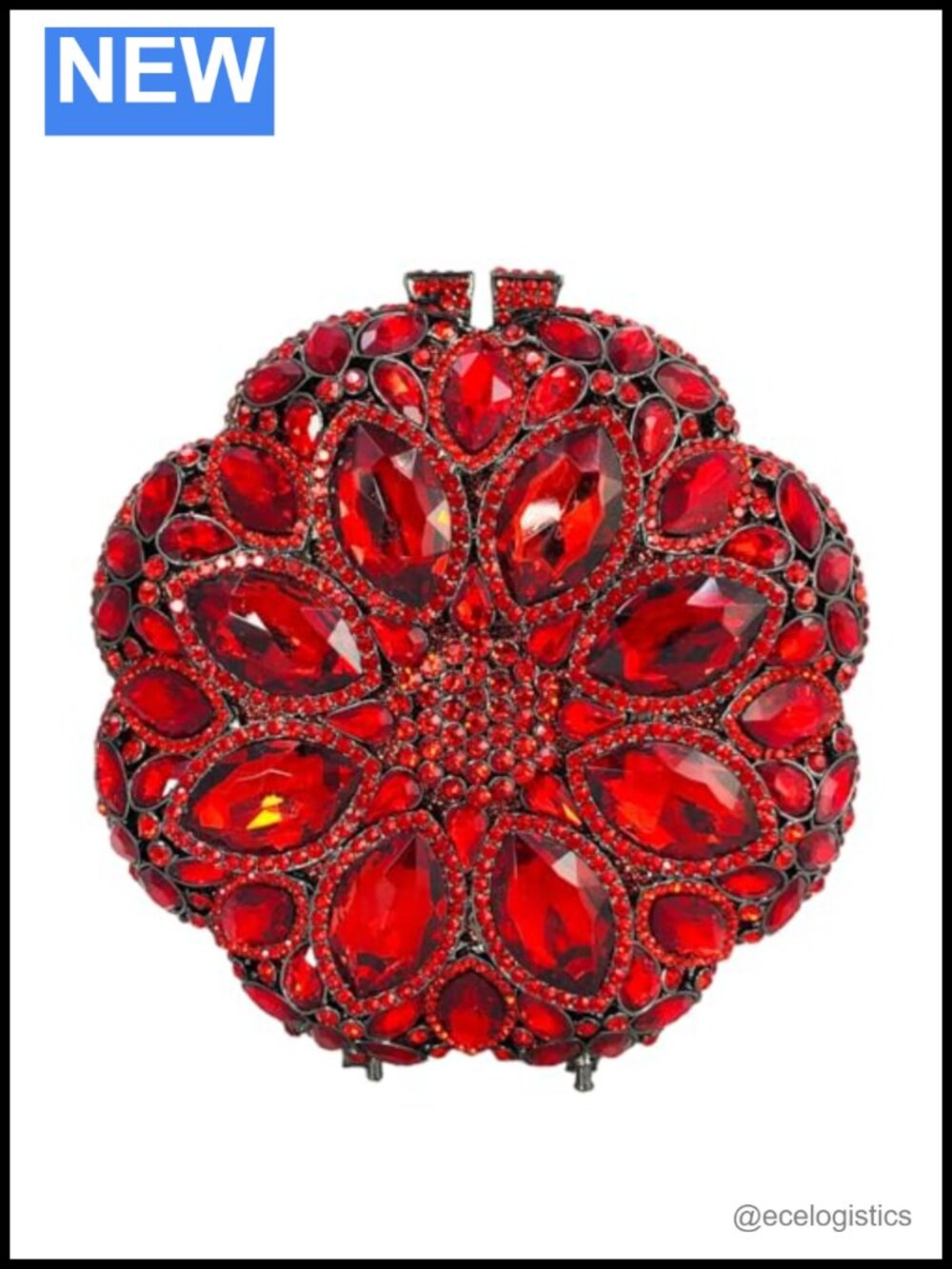Evening Bag Clutch Rhinestone Crystal Metal Frame Bridal Purse